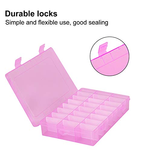 Jewelry Box Organizer Storage, 24 Grids Plastic Jewelry Adjustable Divider Container Detachable Beads Earrings Storage Case()