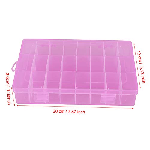 Jewelry Box Organizer Storage, 24 Grids Plastic Jewelry Adjustable Divider Container Detachable Beads Earrings Storage Case()