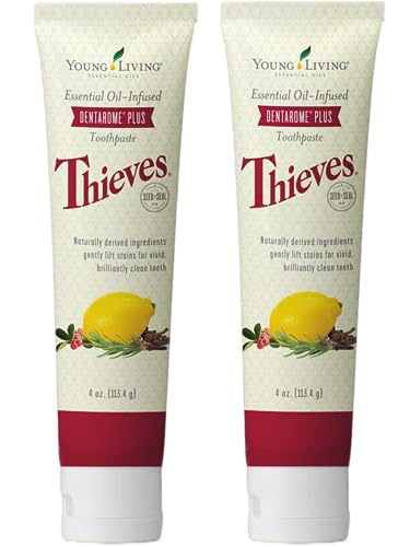 Young Living Thieves Dentarome Plus Toothpaste - 4 oz (2-Pack) - Natural Oral Care for a Bright Smile - Thieves-infused Toothpaste - Naturally Derived Ingredients