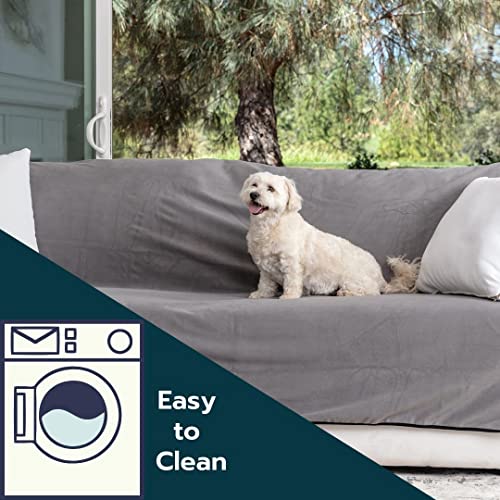 Waterproof Blanket Cover 80”x90” for Adults, Dogs, Cats or Any Pets - 100% Waterproof Furniture or Mattress Protector – Large Size for Twin, Queen, King Beds (Warm Gray/Cool Gray)