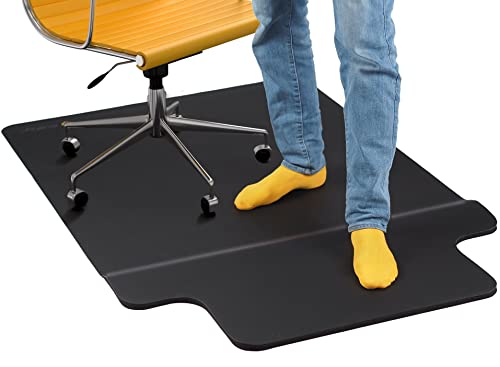 Office Chair Mat with Anti Fatigue Cushioned Foam - Chair Mat for Hardwood Floor with Foot Rest Under Desk - 2 in 1 Chairmat Standing Desk Anti-Fatigue Comfort Mat for Hard Floor - Size 54”x 36”