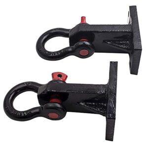 front tow hooks heavy duty for dodge ram 2500/3500 2010-2017 d ring shackles black 2pcs
