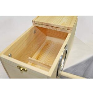 Sturdy Nest Box - Cage Attachment, Hinged Lid, Perching Ledge - for Sugar Glider, Squirrel, Rat, Finch, Parakeet, Lovebird, Parrotlet, Lovebird, Canary, Cockatiel, Other Birds & Small Pets (Large)