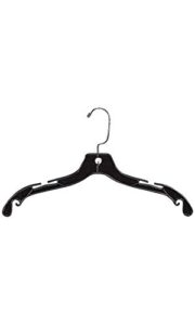 dress hangers - black plastic - 17 inch - case of 20