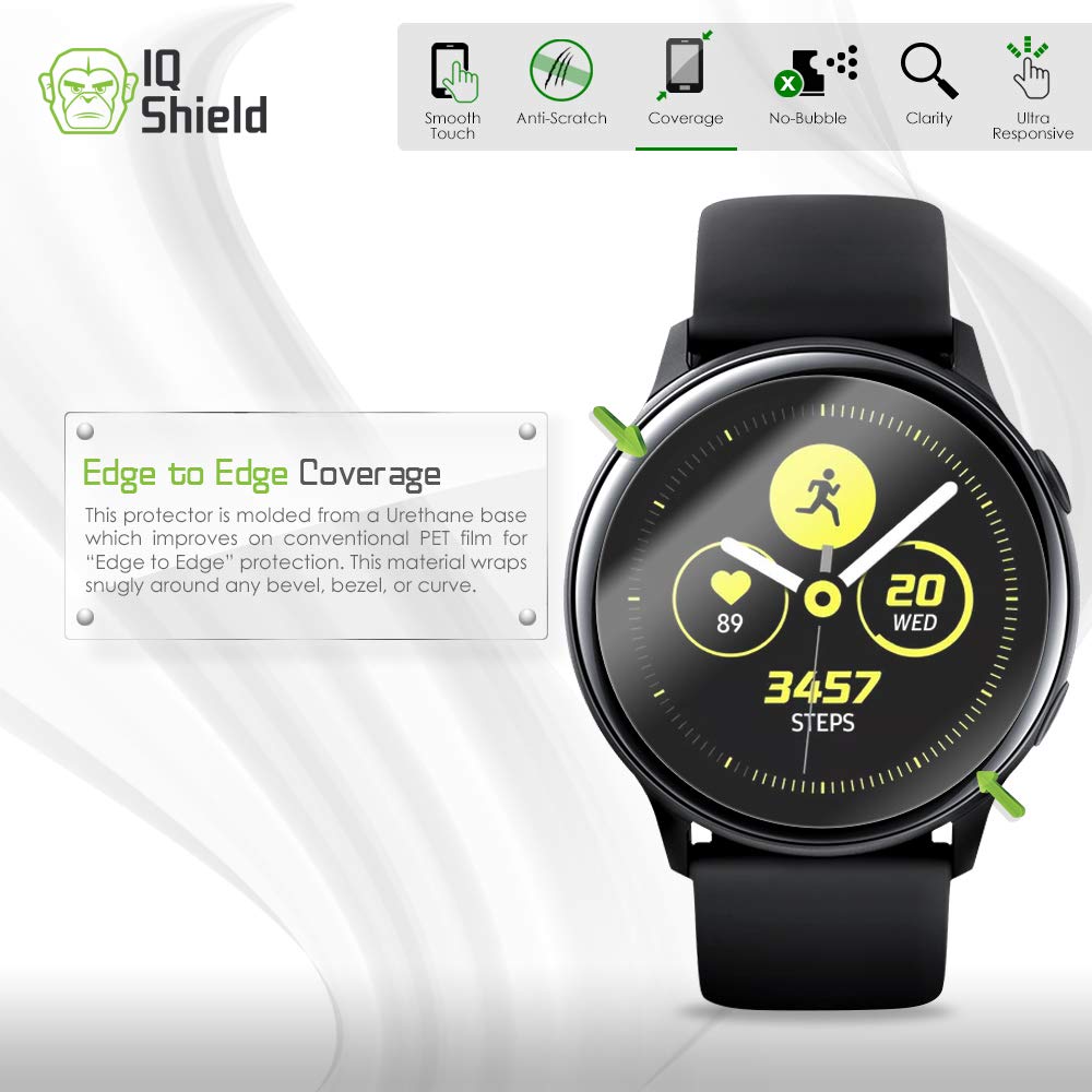 IQShield Screen Protector Compatible with Samsung Galaxy Watch Active (Galaxy Watch Active2 40mm) (6-Pack) Anti-Bubble Clear TPU Film