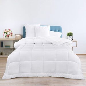utopia bedding all season down alternative quilted twin/twin xl comforter - duvet insert with corner tabs - machine washable – bed comforter - white