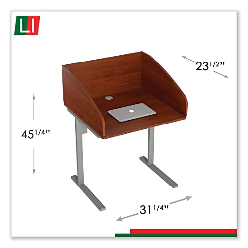 Linea Italia Study Carrell Starter Unit, 2-Leg, 31.25 X 23.5 X 45.25, Cherry