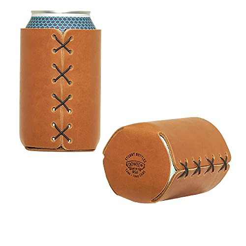 Oowee Products Leather Can Holder | Fits 12 to 16 Ounce Cans, Great for Soda, Beer and Seltzer, Great Gift for Men and Women, Genuine Leather, Made in the USA - American Flag