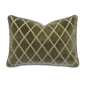 eastern accents irving diamond cut velvet decorative, 15" x 26", green throw pillow