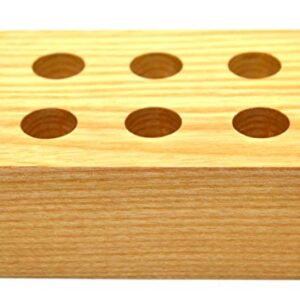 Wooden Entomology Pin Storage Block, 6 Holes for Various Pin Sizes, 3/8" Diameter Holes - Eisco Labs