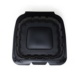 Sure Earth 6" x 6" One Compartment Eco Friendly Black Hinged Food Container | 300 per Case