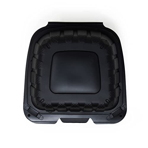 Sure Earth 6" x 6" One Compartment Eco Friendly Black Hinged Food Container | 300 per Case