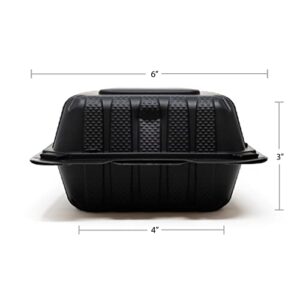 Sure Earth 6" x 6" One Compartment Eco Friendly Black Hinged Food Container | 300 per Case