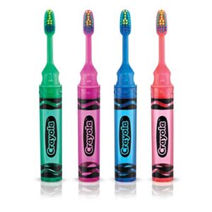 GUM - 228RB Crayola Kids' Travel Toothbrush, Antibacterial Bristles, Soft, Ages 4+, 2 Count