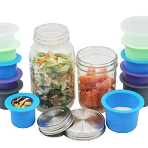 Divider Cup by Mason Jar Lifestyle - For Salads, Dips, and Snacks. Plastic Free Bento Lunch Container(Frost, Wide Mouth)