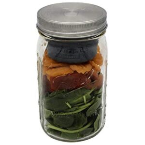 Divider Cup by Mason Jar Lifestyle - For Salads, Dips, and Snacks. Plastic Free Bento Lunch Container(Frost, Wide Mouth)