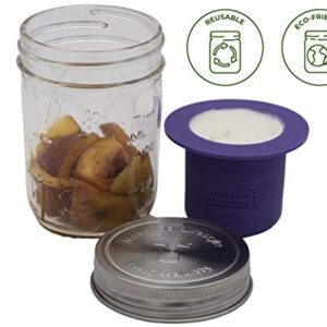 Divider Cup by Mason Jar Lifestyle - For Salads, Dips, and Snacks. Plastic Free Bento Lunch Container(Frost, Wide Mouth)