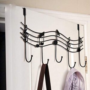 Over The Door Hooks Music Note Metal Hook Coat Hat Bag Wall Hook Hanger Organizer Holder - Black
