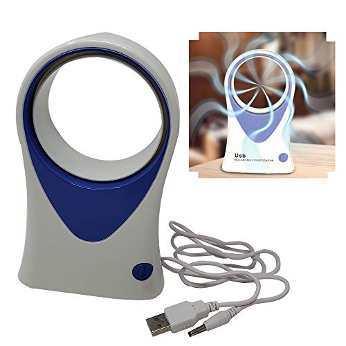 Bladeless Mini Cooling Fan Dual-Powered USB or Battery Operated | Desktop Fan for Cooling Breeze