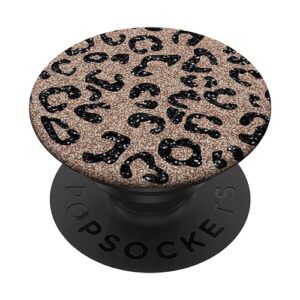 gold copper, leopard print, cheetah, metal sparkle, cute popsockets popgrip: swappable grip for phones & tablets popsockets standard popgrip