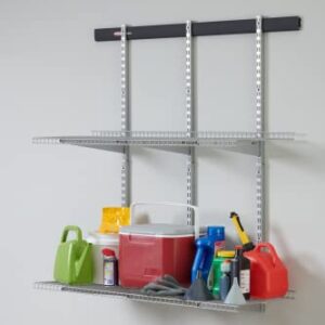 Rubbermaid Alloy Steel Fasttrack Extension Kit for Garage, Shelves, 2091173, 16-Piece, Black