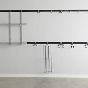 Rubbermaid FastTrack Wall Mounted Storage and Organization System Rail for Home and Garage, Horizontal 48", 2-Pack, Holds up to 1,750 pounds each rail - Black (2091171)