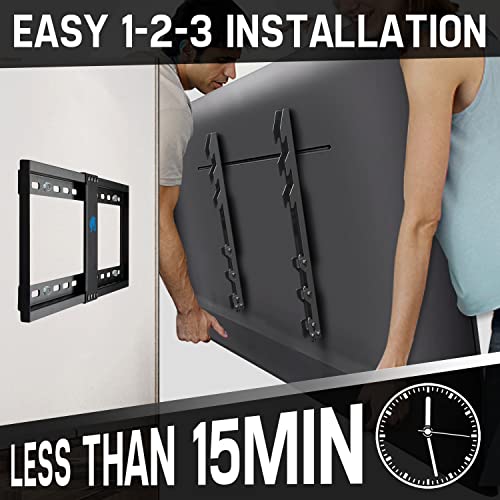 Mounting Dream Fixed TV Wall Mount TV Bracket for 42-70 inch TVs, Low Profile TV Mount with Height Adjustable Holds up to 132 lbs, Max VESA 600 x 400mm, TV Mounts Fit 16'' / 18'' / 24'' Wood Studs