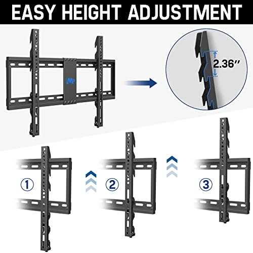 Mounting Dream Fixed TV Wall Mount TV Bracket for 42-70 inch TVs, Low Profile TV Mount with Height Adjustable Holds up to 132 lbs, Max VESA 600 x 400mm, TV Mounts Fit 16'' / 18'' / 24'' Wood Studs