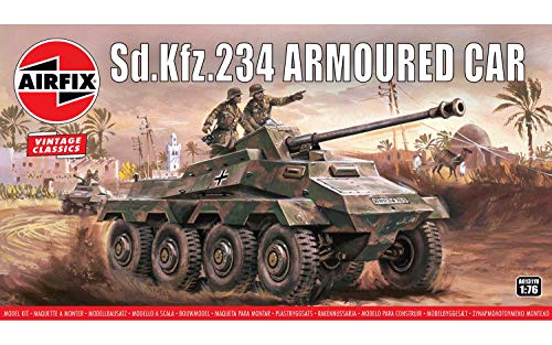 Airfix Vintage Classics Sd.Kfz.234 Armored Car 1:76 WWII Military Vehicle Plastic Model Kit A01311V