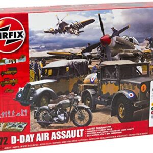 Airfix D-Day Air Assault 1:72 WWII Military Diorama Plastic Model Gift Set A50157A, Multi