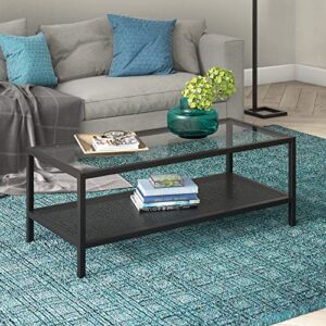 henn&hart 45" wide rectangular coffee table in blackened bronze, modern coffee tables for living room, studio apartment essentials