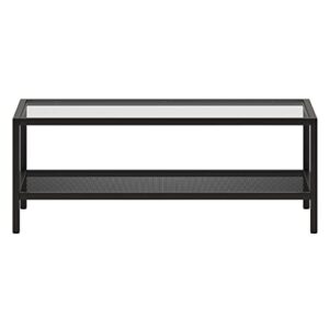 Henn&Hart 45" Wide Rectangular Coffee Table in Blackened Bronze, Modern coffee tables for living room, studio apartment essentials