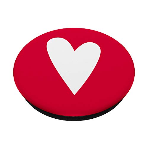 Red Heart Elegant Simple Love Valentines Day Pop Socket PopSockets PopGrip: Swappable Grip for Phones & Tablets