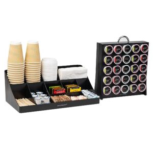 mind reader 11 compartment condiment 50 capacity k-cup single serve coffee pod holder storage organizer, black, one size