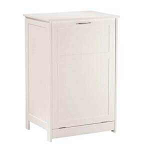 oakridge tilt out laundry hamper bin – freestanding bathroom storage cabinet – white – 29 ½” high overall