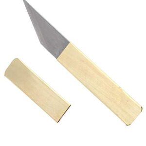 TIKUSAN Japanese Brass Pocket Knife (Kiridashi) for Right Hand 1Set Carving Marking Knife