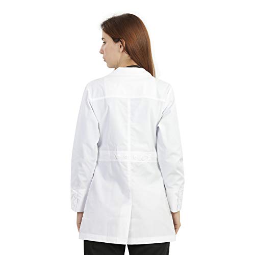 MAZEL UNIFORMS Women's 32 INCH Tailored LAB Coat, White, Small