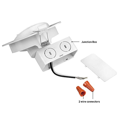 6" LED Integrated Ridged Baffle Round Trim Recessed Lighting Kit 4-Pack, 11 Watts, Energy Star, CEC Title 24 Compliant, IC Rated, Dimmable, White, 6.25" Hole Size,91341