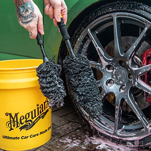 Meguiar's X1902EU Supreme Microfibre Wheel Brush, Medium, Completely Safe Wheel Cleaning, Black