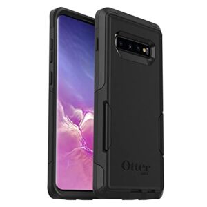 otterbox galaxy s10+ commuter series case - black, slim & tough, pocket-friendly, with port protection
