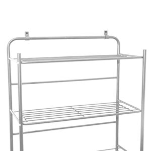 Mind Reader Alloy Collection, 3-Tier Over The Toilet Space Saver Rack, Metal, 23.5" L x 10.25" W x 70.5" H, Silver
