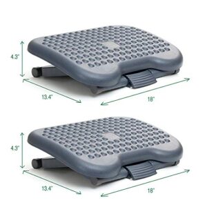 Mind Reader Anchor Collection, Adjustable Ergonomic Foot Rest, Set of 2, 17"L x 13"W x 6.25"H, Black