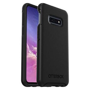 otterbox galaxy s10e symmetry series case - black, ultra-sleek, wireless charging compatible, raised edges protect camera & screen