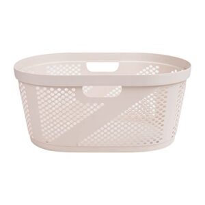 Mind Reader Basket Collection, Laundry Basket, 40 Liter (10kg/22lbs) Capacity, Cut Out Handles, Ventilated, 14.5"L x 23"W x 10.5"H, Ivory