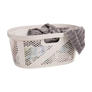 mind reader basket collection, laundry basket, 40 liter (10kg/22lbs) capacity, cut out handles, ventilated, 14.5"l x 23"w x 10.5"h, ivory