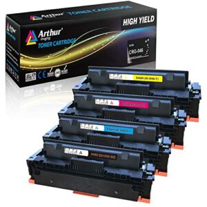 arthur imaging compatible toner cartridge replacement for canon 046 046h for color imageclass mf735cdw lbp654cdw mf731cdw mf733cdw laser printer (black cyan magenta yellow, 4-pk)