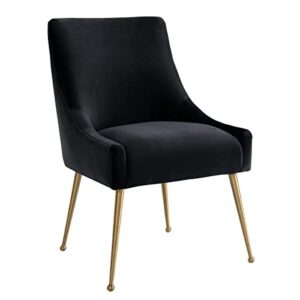 tov furniture beatrix ultra modern velvet upholstered dining side chair, 22" black