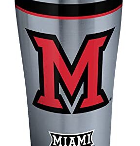 Tervis Triple Walled Miami University RedHawks Insulated Tumbler Cup Keeps Drinks Cold & Hot, 20oz - Stainless Steel, Tradition