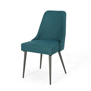 Christopher Knight Home Dawn Modern Fabric Dining Chairs, Teal, 23.75D x 19.25W x 35.25H in (Set of 2)