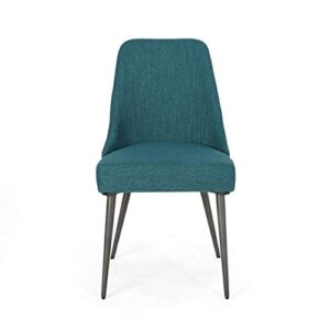 Christopher Knight Home Dawn Modern Fabric Dining Chairs, Teal, 23.75D x 19.25W x 35.25H in (Set of 2)